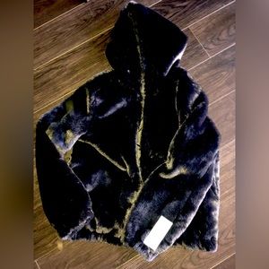 Brand new faux fur black jacket!  Lightweight and cozy!